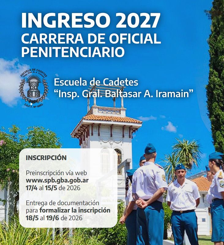Abren la preinscripción para aspirantes a cadetes del Servicio Penitenciario Bonaerense
